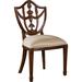 Maitland-Smith Shield Carved Queen Anne back Side Chair in Polished Mahogany Hepple White/Neutral Wood/Upholstered in Brown/Red | Wayfair 8122-40