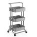 Belleze 33.8" H x 16.5" W Utility Cart w/ Wheels Plastic in Gray | 33.8 H x 16.5 W x 13 D in | Wayfair 3RREE