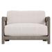 Bernhardt Exteriors Montaigne Teak Patio Chair w/ Cushions Wood in Brown/Gray/White | 30 H x 46.5 W x 37 D in | Wayfair O3383B
