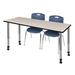Regency Romig Kee Adjustable Height Rectangle 2-Student Activity Table & Chair Set Wood/Metal in Brown | 34 H x 66 D in | Wayfair MT6624PLAPCGY40NV