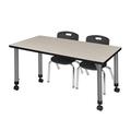 Regency Romig Kee Adjustable Height Rectangle 2-Student Activity Table & Chair Set Laminate/Metal | 34 H x 48 D in | Wayfair MT4830PLAPCGY45BK