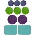 Pyrex 7202-PC Blue, 7200-PC Lawn Green, 7201-PC Purple, 7210-PC Turquoise Lid Bundle Plastic | 2.5 H in | Wayfair 9000021