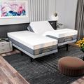 Renanim 15" Massaging Adjustable Bed w/ Wireless Remote | 15 H x 76 W x 79 D in | Wayfair Smart Split King Bed with 14" Memory Foam Mattress