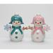 Cosmos Gifts Pastel Snowman Holding Snowflake Salt & Pepper Shaker Set Ceramic in Blue/Pink/White | 3.625 H x 2 W in | Wayfair 57047