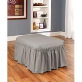 Sure Fit Cotton Duck Box Cushion Ottoman Slipcover in Gray | Wayfair SF48425