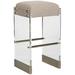 Vanguard Furniture Bistro 31.5" Acrylic Frame Bar Stool Plastic/Acrylic/Upholstered/Metal in Yellow | 31.5 H x 18.5 W x 16.5 D in | Wayfair