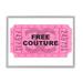 Stupell Industries Free Couture Pink Ticket Stub Framed On Wood by Lil' Rue Graphic Art Wood in Black/Brown/Pink | 30 H x 24 W x 1.5 D in | Wayfair