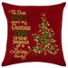 Violet Linen Seasonal Bells Christmas Gift Tree Pillow Cover Polyester/Polyfill | 18 H x 18 W x 0.5 D in | Wayfair