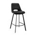 Wade Logan® Asya Swivel Counter or Bar Height Armless Bar Stool w/ Footrest in Faux Leather & Metal Leather in Gray/Black | 17 W x 19 D in | Wayfair