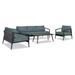 Joss & Main Loli 4 Piece Sofa Loveseat Set - Slate/Pebble Gray - Canvas Charcoal Metal in Black | Outdoor Furniture | Wayfair