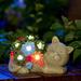 Winston Porter Guss Solar Cat Statue-Cat Lovers Gardeners Decor Gift for Grandma Suitable for Christmas/Birthday Resin/Plastic in Gray | Wayfair