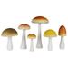 August Grove® Aniayah Colorful Mushrooms - Set of 6 Wood in Brown/Orange/White | 8 H x 4.25 W x 4.25 D in | Wayfair