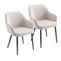 Corrigan Studio® Lacatus Linen Metal Side Chair Upholstered/Metal/Fabric in Brown | 32.87 H x 23.62 W x 22.83 D in | Wayfair