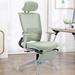 Inbox Zero Makenzie Ergonomic Mesh Task Chair w/ Headrest & Foldable Backrest Upholstered/Mesh in Green | 43.5 H x 24 W x 29 D in | Wayfair