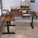 Inbox Zero Jonesboro 63" L-Shaped Height Adjustable Standing Desk Wood/Metal in Brown | 63 W x 48 D in | Wayfair AF4E00D0190A431ABF861C0BE79EFF2E
