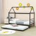 Harper Orchard Pettibone Twin Size Metal Platform Bed w/ Twin Size Trundle Metal in Black | 68 H x 41 W x 78 D in | Wayfair