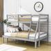 Harriet Bee Brentry Twin Over Full Wood Bunk Bed w/ Ladder in Gray | 59 H x 56 W x 79 D in | Wayfair 208830A45B864E0F9BED7E7DFBA5A26C