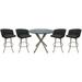 Red Barrel Studio® Brandylee 4 - Person Counter Height Dining Set Glass/Metal in Brown | 36 H x 42 W x 42 D in | Wayfair