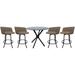 Red Barrel Studio® Brahin 4 - Person Counter Height Dining Set Glass/Metal in Gray | 36 H x 42 W x 42 D in | Wayfair