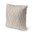 Latitude Run® Throw Square Pillow Cover & Insert Polyester/Polyfill blend in White/Brown | 16 H x 16 W x 4 D in | Wayfair