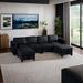 Black Reclining Sectional - Everly Quinn Pavithra 6 - Piece Upholstered Sectional Velvet, Leather | 32.3 H x 116 W x 57 D in | Wayfair