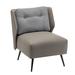 Slipper Chair - George Oliver Jakilah 26.7" Wide Tufted Slipper Chair Faux Leather in Gray | 31 H x 26.7 W x 24.4 D in | Wayfair