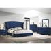 House of Hampton® Gudger 5 Piece Bedroom Set in Pacific Blue Upholstered in Blue/Brown | 66.75 H x 81.4 W x 86.35 D in | Wayfair