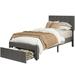 Ebern Designs Lashawnda Storage Bed Upholstered/Metal in Gray | 43.3 H x 40.5 W x 75.8 D in | Wayfair B2B412044394461EA3E25E29F6369FF8