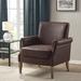 Armchair - Red Barrel Studio® Vegan Leather Armchair Faux Leather/Fabric in Brown | 33.5 H x 30.5 W x 29.5 D in | Wayfair