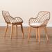 Corrigan Studio® Kyiara Wing Back Rattan Arm Chair in Greywash Upholstered/Wicker/Rattan/Fabric in Brown/Red | 33 H x 21.3 W x 22.8 D in | Wayfair