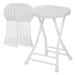 Inbox Zero Kyten Round Collapsible Stools w/ Handle, 18" Folding Portable Chair 230 lbs Capacity Plastic/Resin in White | Wayfair