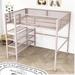 Isabelle & Max™ Afzaal Twin Size Metal Loft Bed w/ Shelves & Ladder Metal in Pink | 66 H x 52 W x 77 D in | Wayfair