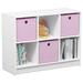 Red Barrel Studio® 23.58" H x 31.61" W Plastic Cube Bookcase w/ Bins Plastic in Pink/White | 23.6 H x 31.6 W x 11.9 D in | Wayfair