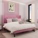 Willa Arlo™ Interiors Candler Platform Bed w/ Wingback Upholstered/Velvet in Pink | 47 H x 56.1 W x 78.5 D in | Wayfair