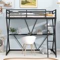 Mason & Marbles Noland Twin Loft Bed Wood in Black/Brown | 68.5 H x 55.1 W x 76.5 D in | Wayfair 423714C5010848D09952015301FC1730