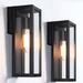 17 Stories 1-Light 13-in Outdoor Wall Light w/ Matte Finish & Clear Glass Shade Glass/Metal in Black | 12.76 H x 4.92 W x 4.92 D in | Wayfair