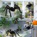 The Holiday Aisle® Halloween Spider Realistic Hairy Spiders Set, Scary Spider PropsSet Of 4 in Black | 59 W in | Wayfair