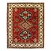 Black/Red 119 x 97 x 0.25 in Area Rug - Isabelline Moroccan Handmade Rectangle 8'1" x 9'11" Wool/Area Rug in Red/Black/Beige | Wayfair