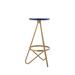 Mercer41 Melster Solid Wood 30" Stool Wood/Metal in Blue/Yellow | 30 H x 16.75 W x 16.75 D in | Wayfair 02DF18D838644E27A641757B7A212ABF