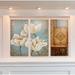 Fleur De Lis Living 'Villa' - 3 Piece Wrapped Canvas Graphic Art Print Metal in Blue | 32" H x 48" W x 1.5" D | Wayfair