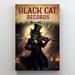 Trinx Black Cat Records - 1 Piece Rectangle Graphic Art Black Cat Records On Canvas Graphic Art Canvas in White | 36 H x 24 W x 1.25 D in | Wayfair