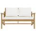 Bayou Breeze Aniceto Bamboo Wooden Garden Outdoor Bench Wood/Natural Hardwoods in Brown/White | 29.1 H x 45.3 W x 29.5 D in | Wayfair