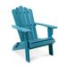 Dovecove Cardi Polystyrene Outdoor Adirondack Chair Plastic/Resin in Blue | 37.72 H x 28.5 W x 34.02 D in | Wayfair