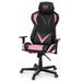 Inbox Zero Ergonomic Game Chair, PU Desk Chair w/ Armrests for Home, Reclining High-Back Chair Faux in Pink | 48 H x 27.5 W x 27.5 D in | Wayfair