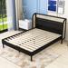 Bay Isle Home™ Ventress Queen Platform Bed Wood & /Upholstered/Faux leather in Black | 41.3 H x 64.6 W x 82.6 D in | Wayfair