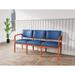 Lesro Lenox Wood Waiting Reception 3 Seat Tandem Seating Wood Frame No Center Arm Wood/Manufactured Wood in Red/Blue/Brown | Wayfair