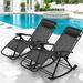 Arlmont & Co. Ocella Foldable Zero Gravity Lounge Chairs, Outdoor Patio Adjustable Lounge Chairs w/ Pillow in Blue/Indigo | Wayfair