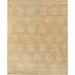 White 121 x 98 x 0.25 in Area Rug - Isabelline Damask Handmade Hand-Knotted Rectangle 8'2" x 10'1" Wool/Area Rug in Beige /Wool | Wayfair