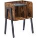 17 Stories Steel Nightstand Wood/Metal in Brown | 23.6 H x 18 W x 11.8 D in | Wayfair 7F7413C7EF864A81999297C4D869C9CF