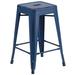 Ebern Designs Nieva Bar & Counter Stool Metal in Blue | 24 H x 16 W x 16 D in | Wayfair D3E4ABAF55D5411E85FA90AD05CDBDA4